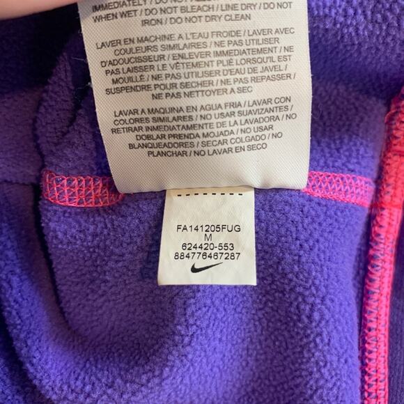 Nike Sweatshirt Women M Medium Therma Fit All Time Fleece Script Hoodie Oversize - Picture 11 of 13